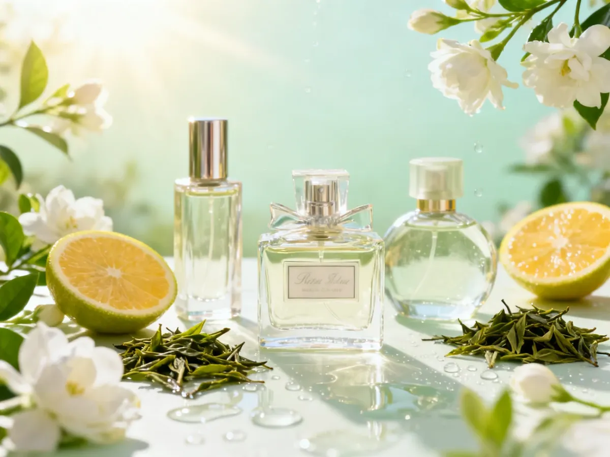 Lekkie damskie perfumy wśród cytrusów, zielonej herbaty i delikatnych kwiatów