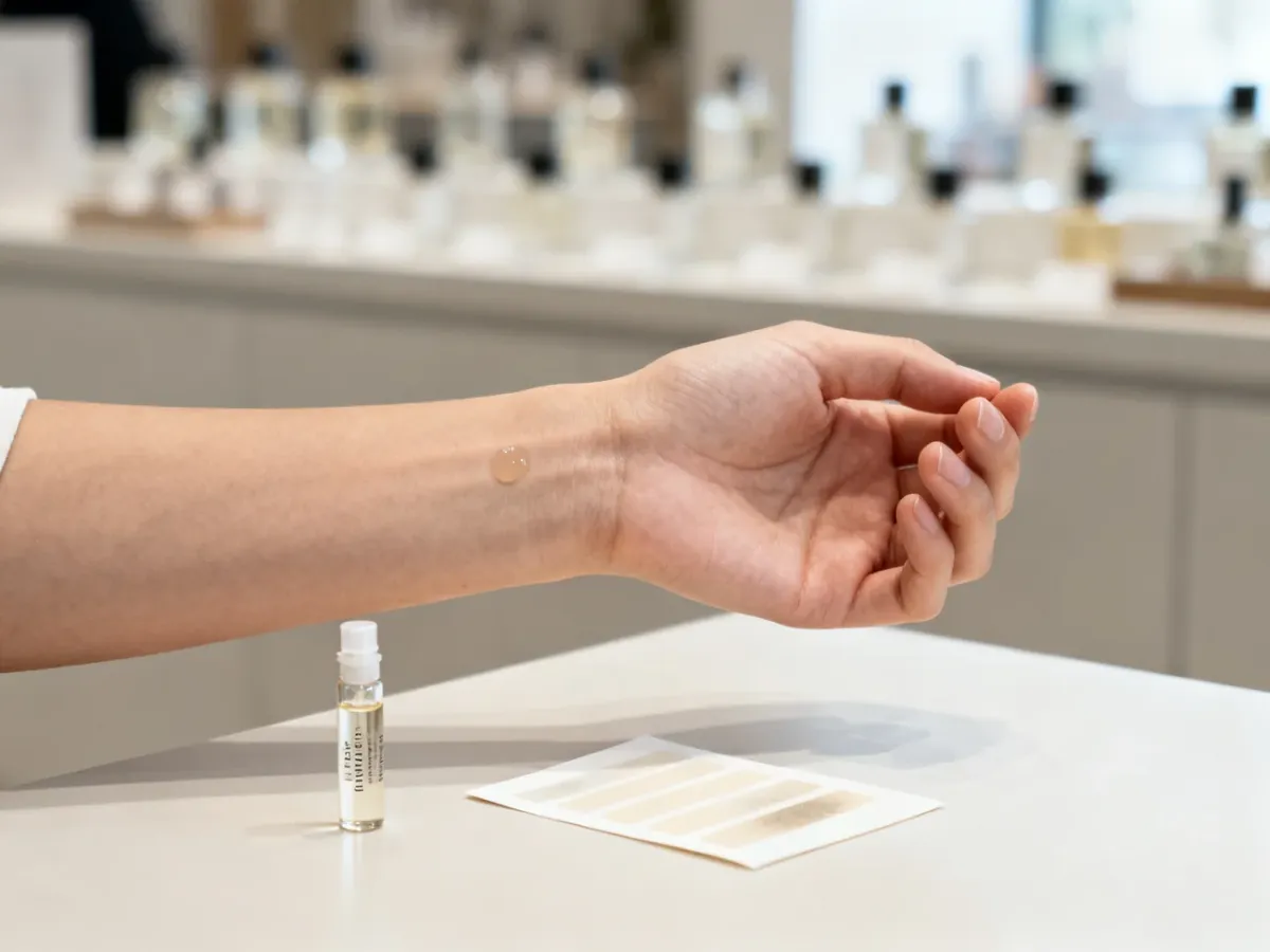 Testowanie perfum niszowych na nadgarstku