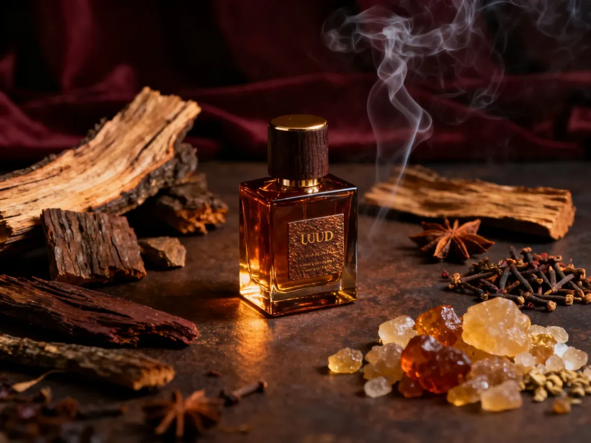Niszowe perfumy otoczone drewnem oud, żywicą i przyprawami