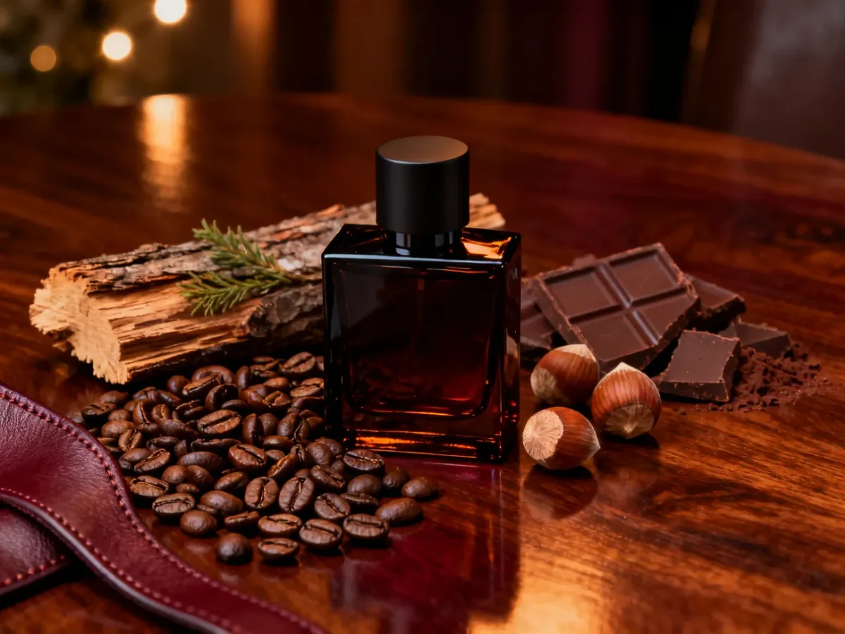 Elegancka kompozycja perfum Valentino Uomo z kawą, orzechami, kakao i skórą