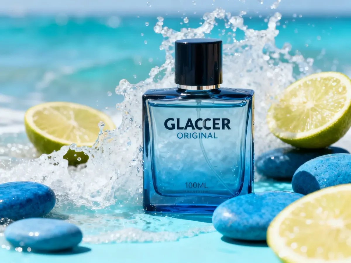 Flakon Glacier Original na tle morskiej świeżości i cytrusów