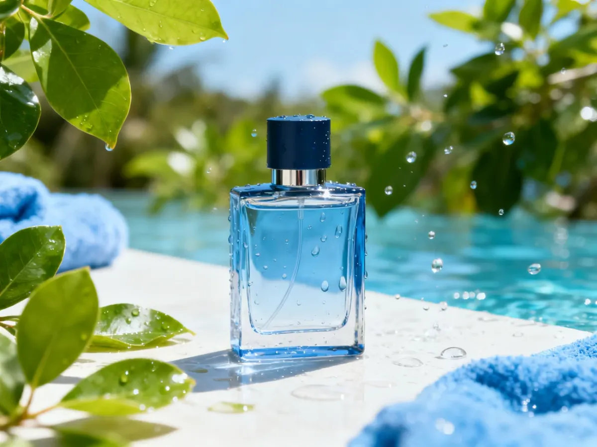 Męskie perfumy Coach Blue w świeżej letniej scenerii