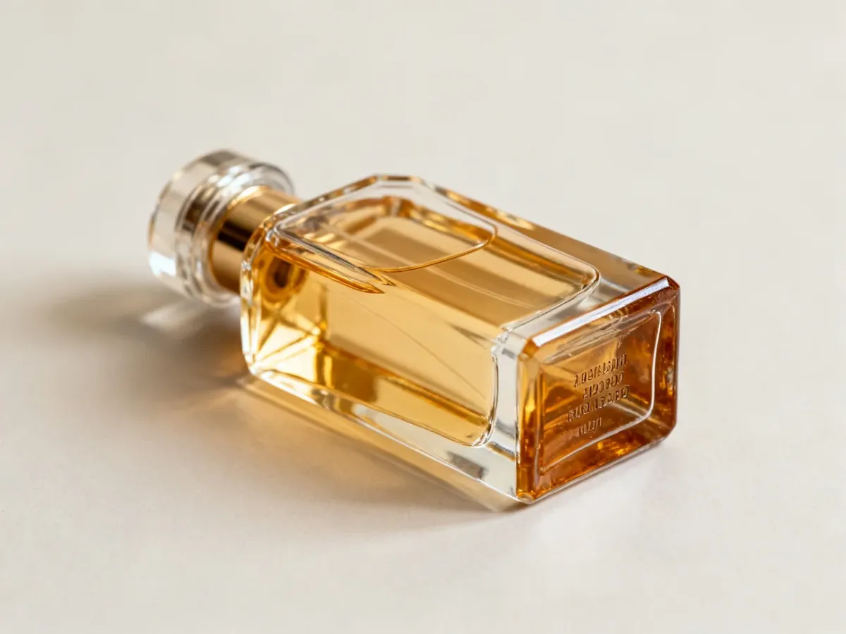 Flakon perfum oglądany od spodu i z boku