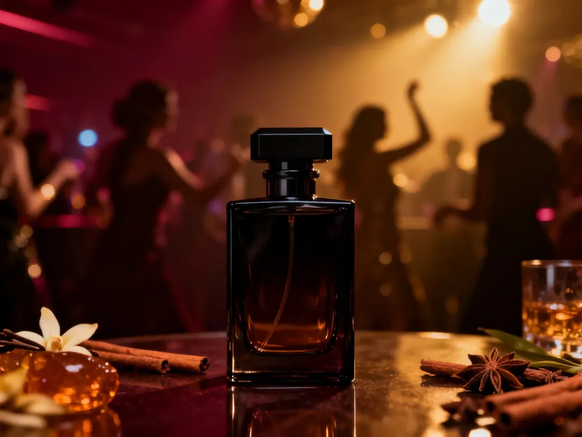 Perfumy o ciepłych, ambrowo-przyprawowych nutach w klubowej atmosferze