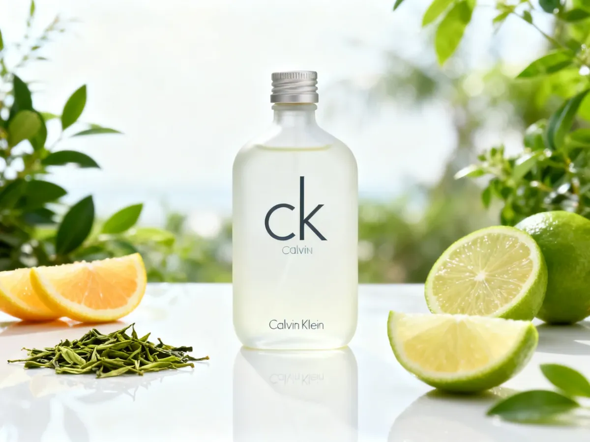 Minimalistyczny flakon CK One z cytrusami i zieloną herbatą