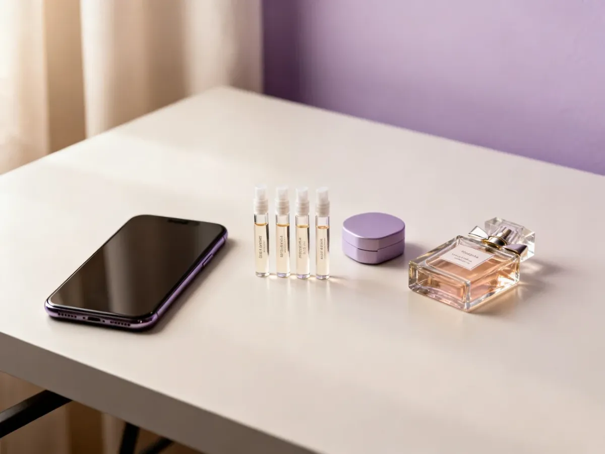 Próbki perfum przygotowane do zakupu przez internet