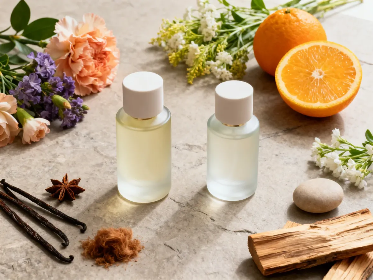 Uniwersalne perfumy w otoczeniu różnorodnych nut zapachowych