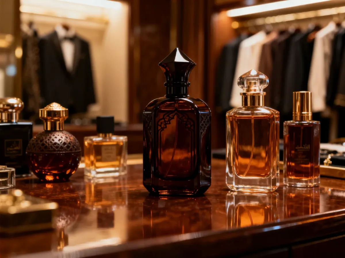 Eleganckie arabskie perfumy męskie w luksusowych flakonach