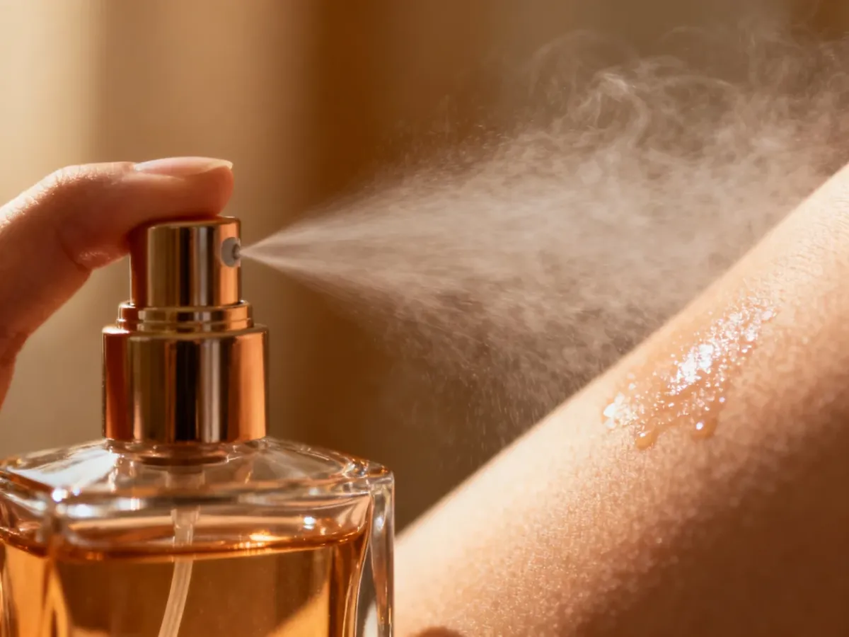 Perfumy rozpylane na skórę i rozwijające własny aromat